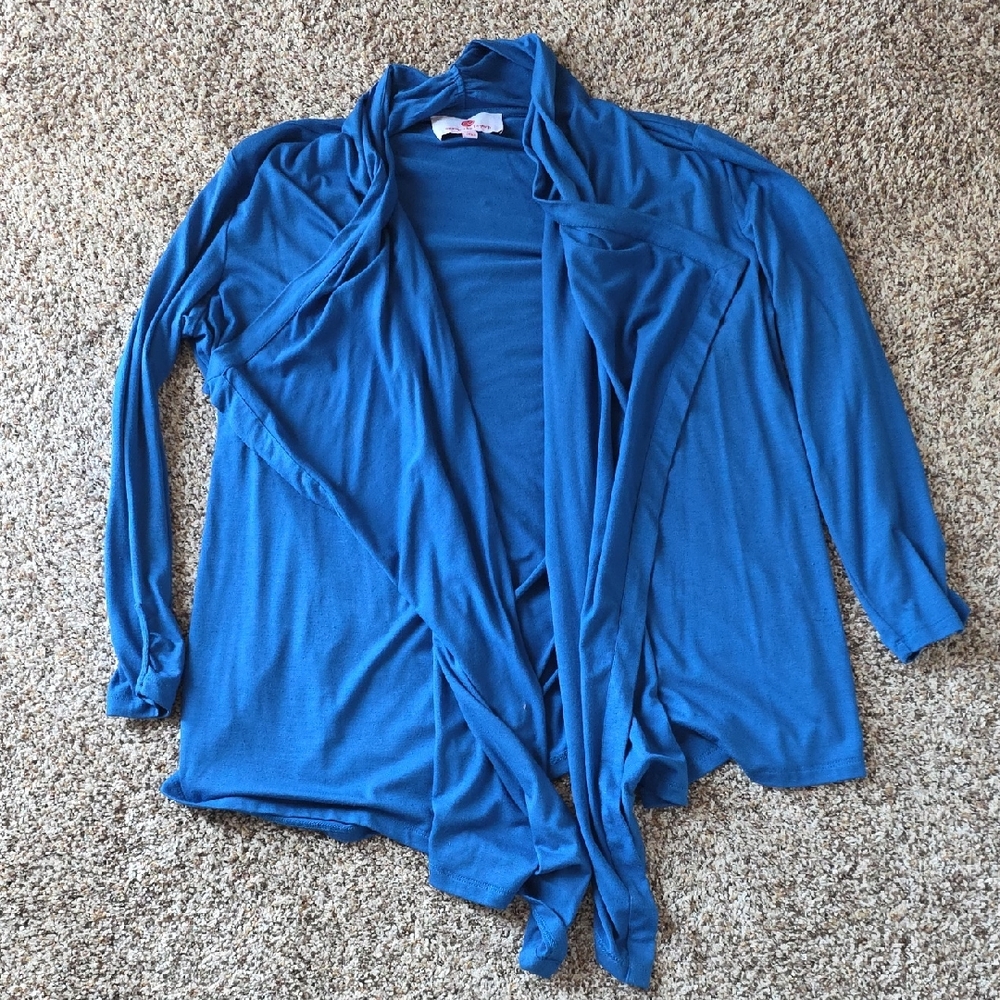Samantha Brown Blue Draped Cardigan